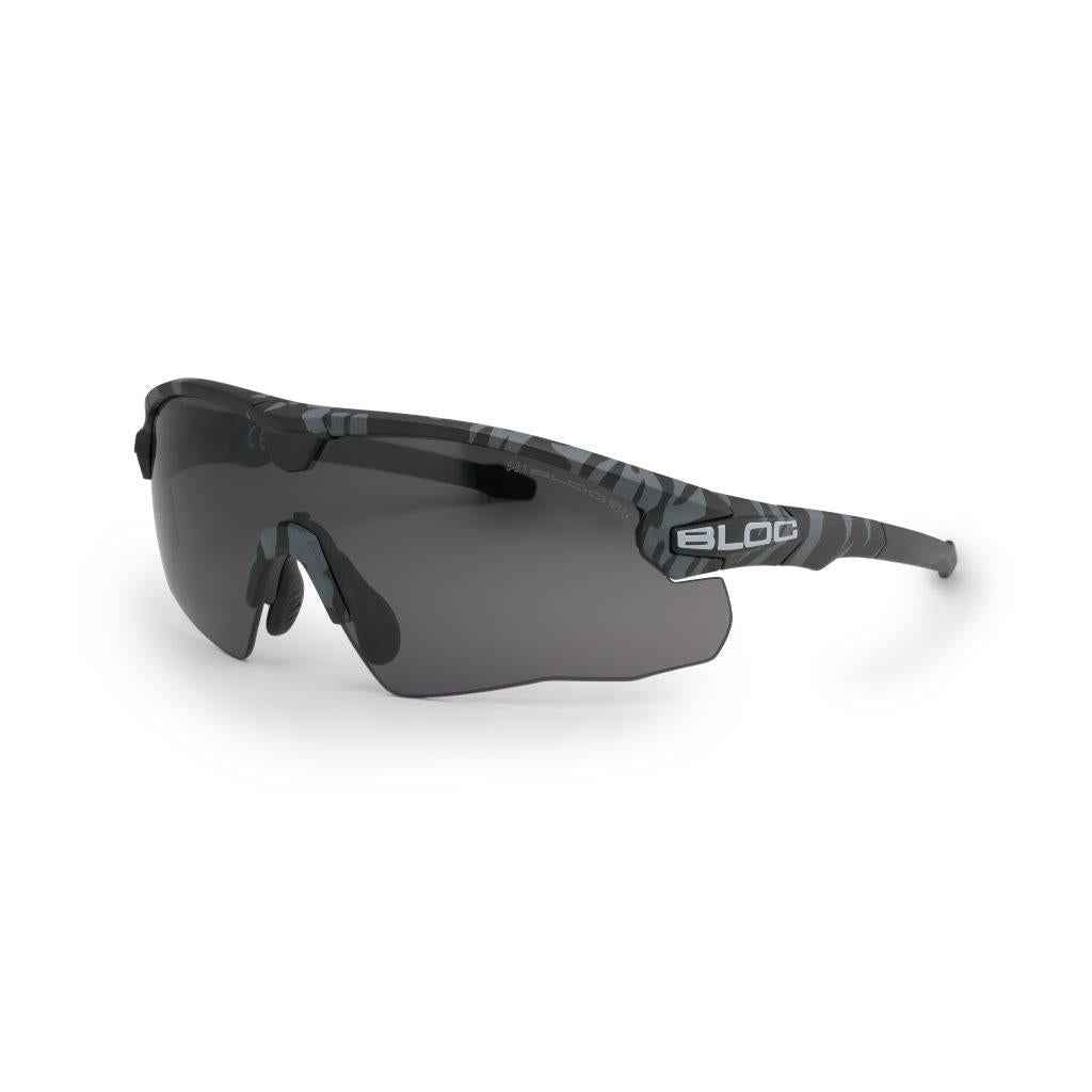 Bloc Lynx Black Camo ballistic glasses with three anti-fog interchangeable lenses