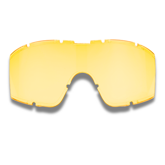 Hawkfire replacement orange ballistic lens with anti-fog coating for tactical goggles.