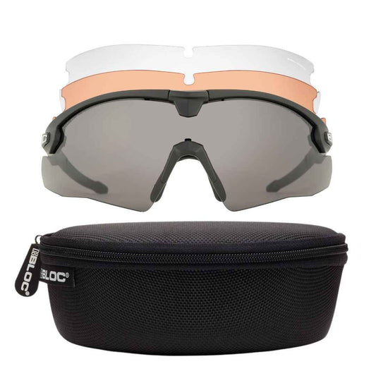 Bloc Lynx ballistic glasses with three anti-fog interchangeable lenses